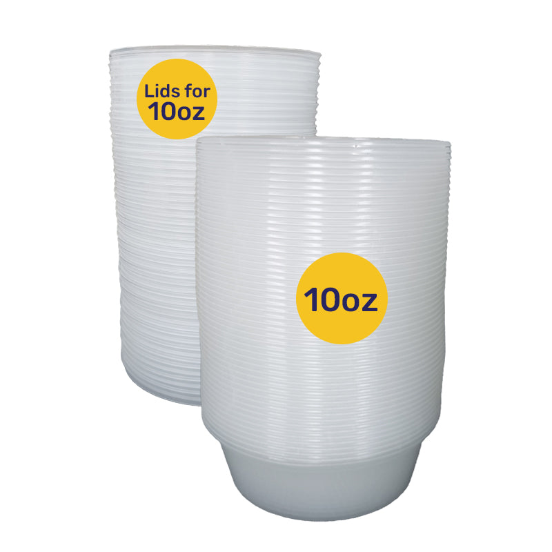 Round Container 10oz 50PCS + 50PCS Lids (Separated)- $3.99 EA / CTN QTY: 20