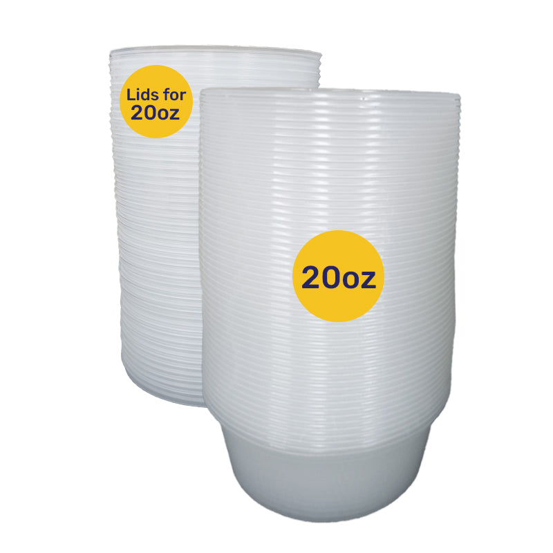 Round Container 20oz 50PCS + 50PCS Lids (Separated) - $5.50 EA / CTN QTY: 10