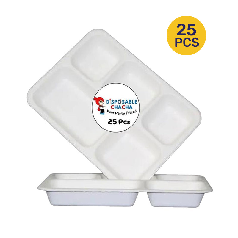 5 Compartment Plate 25 PCS - $5.49 EA / CTN QTY: 20 - Best Seller