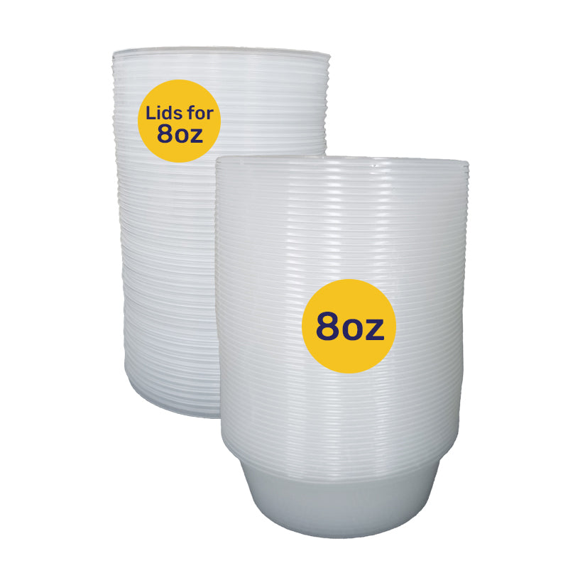 Round Container 8oz 50PCS + 50PCS Lids (Separated) - $3.75 EA / CTN QTY: 20