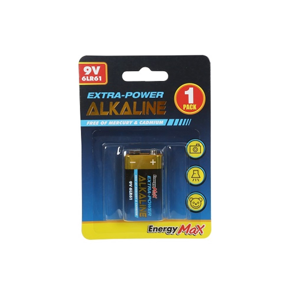 Battery Alkaline 9 Volt 1PK - $1.65 EA / CTN QTY: 12