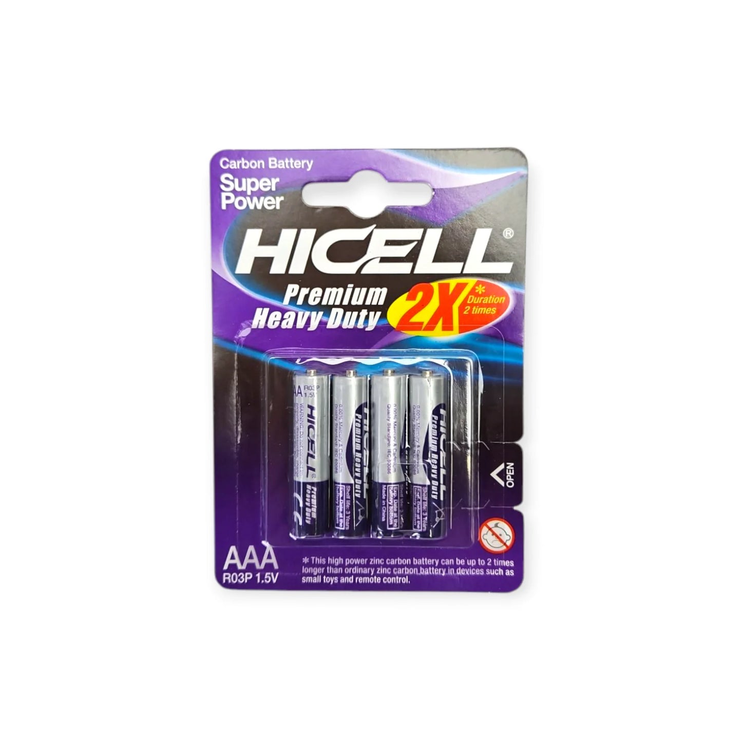 AAA Hicell Batteries 4PK - $0.99 EA / CTN QTY: 12