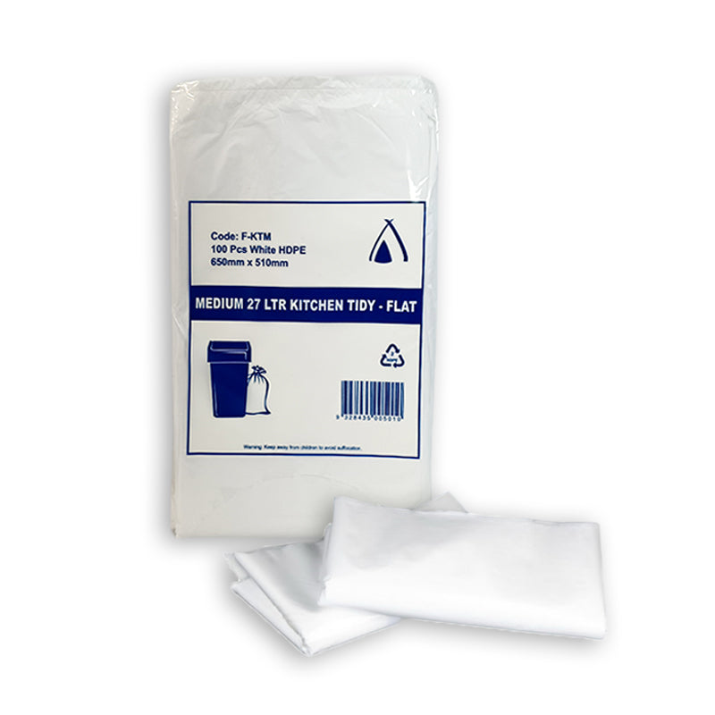Bulk Pack-100 pcs Bin Liners 27L (Medium) Flat Pack - $2.49 EA / CTN QTY: 20