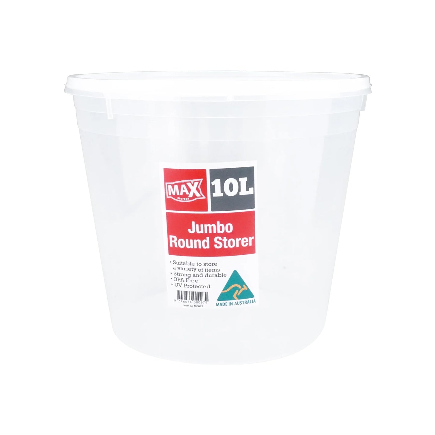 Max Round Container w/ Lid 10L - $4.25 EA / CTN QTY: 12