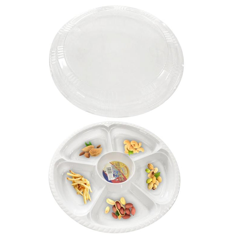 Party Chip & Dip Platter w/ Lid - $1.65 EA / CTN QTY: 24