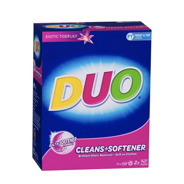 Duo Laundry Powder Front & Top 2kg - $5.99 CTN 6