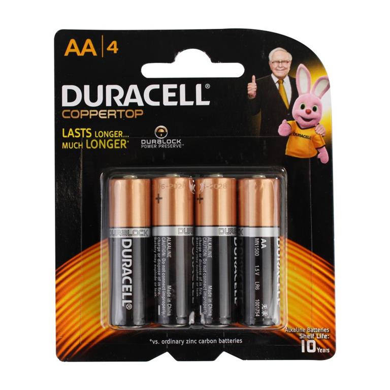 Duracell AA 4pk - $3.70 EA / CTN QTY: 12