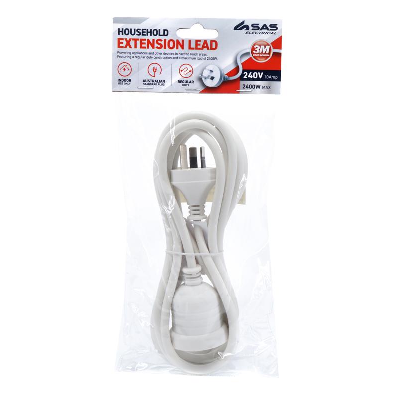 Extension Lead 3 Metre 240V - $5.50 EA / CT N QTY: 12