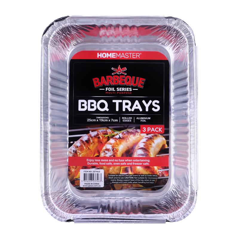 Foil BBQ Trays 26x19x6cm 3PK - $1.60 EA / CTN QTY: 12