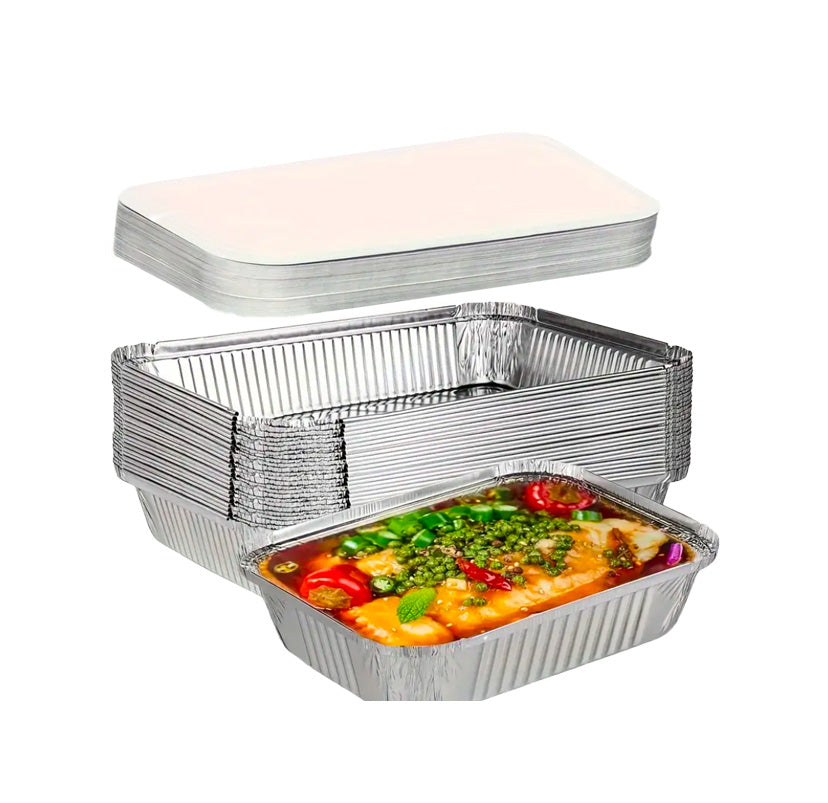 Foil Trays w/ Lids 32x26x6cm 5PK - $4.99 EA / CTN QTY: 12