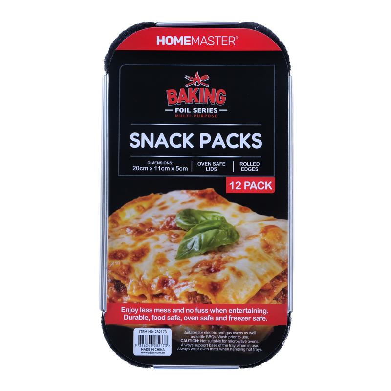 Foil Baking Trays w/ Lids Snack Pack 20x11x5cm 12PK - $2.85 EA / CTN QTY: 12