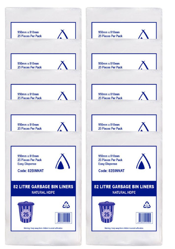 82LT Clear Bin Liner - CTN QTY: 250