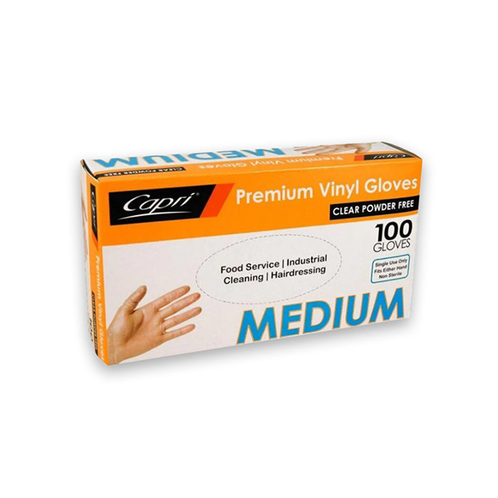Medium Gloves Vinyl Powder Free 100 PCS - $3.50 EA / CTN QTY: 10