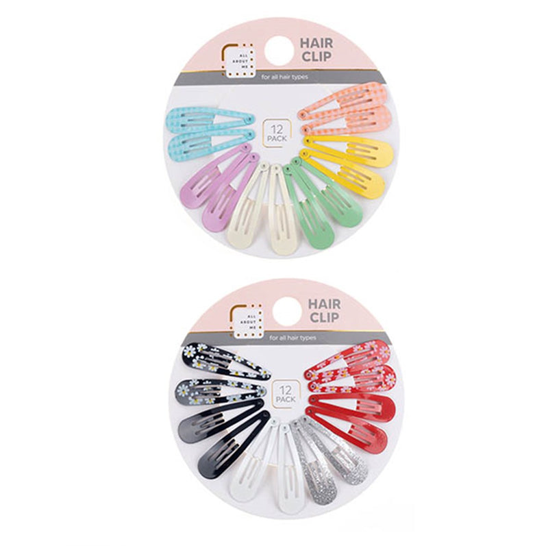 Hair Clips 12PK 2 ASST - $1.60 EA / CTN QTY: 12