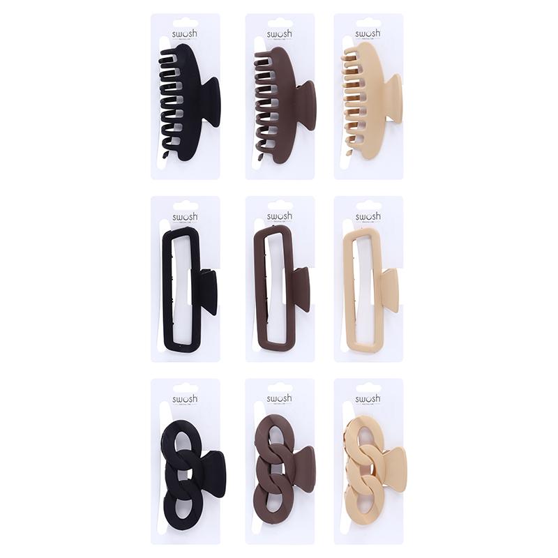 Hair Claw Clips Matt Finish ASSTD DESIGNS - $1.20 EA / CTN QTY: 12