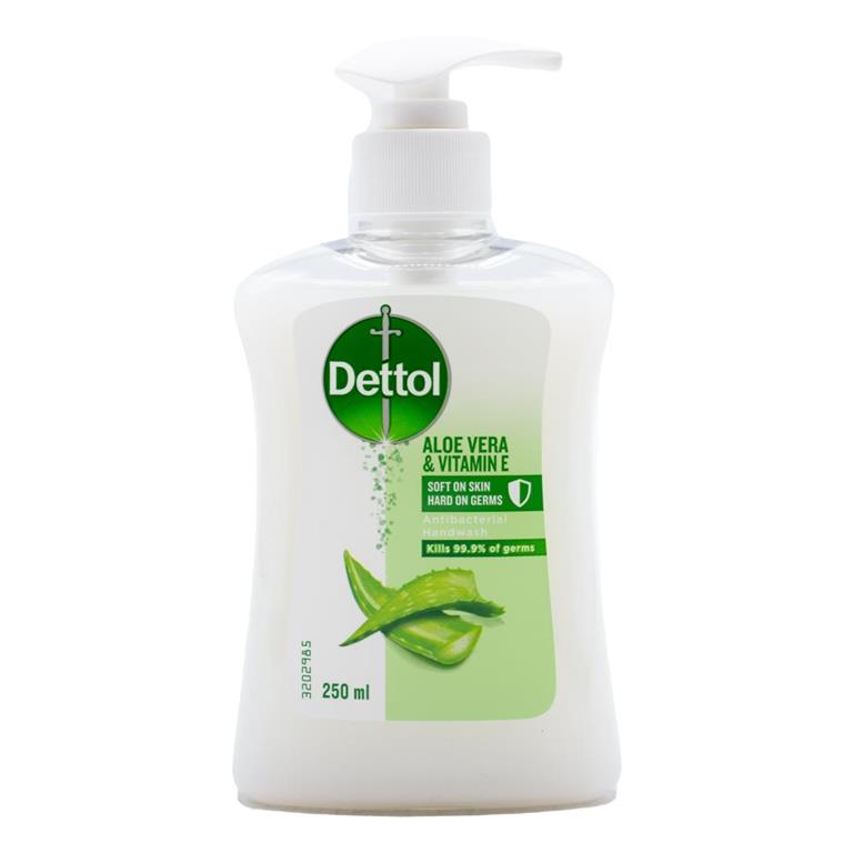 Dettol 250ml Hand Wash Aloe Vera & Vitamin E - $2.99 EA / CTN QTY: 12