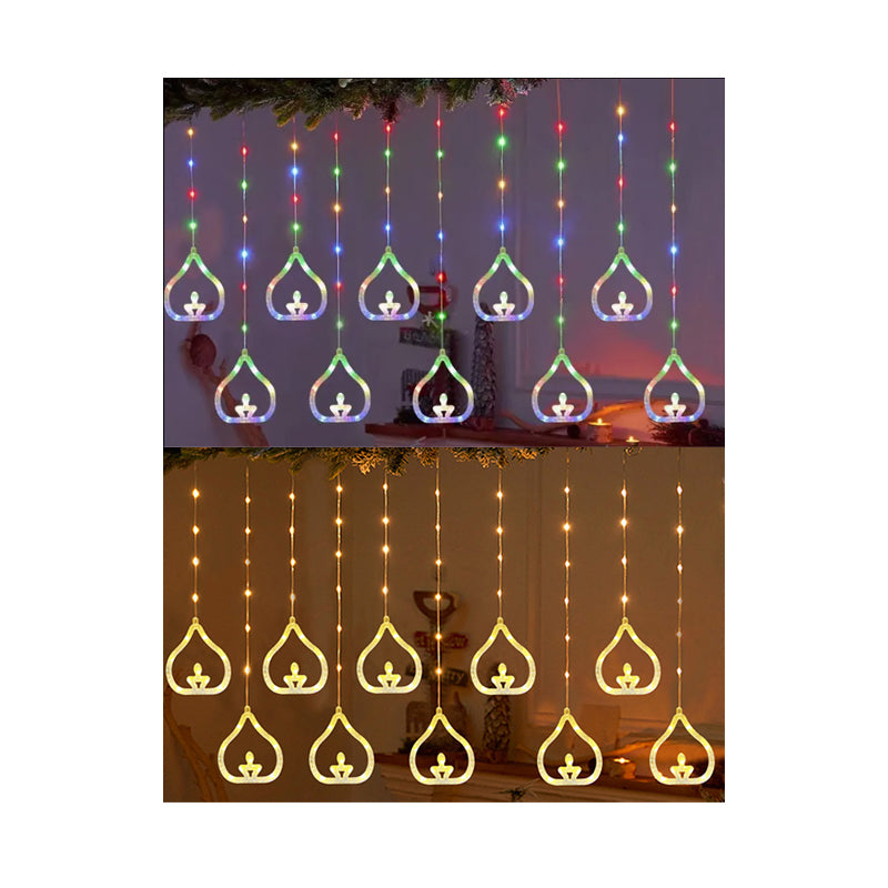 LED Diya Curtain String Lights 10 Drops - $10.99 EA / CTN QTY: 6