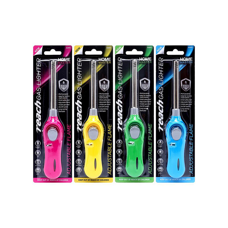 Lighter Gas Mutli-Purpose Refillable 4 ASSTD COL - $1.65 EA / CTN QTY: 12