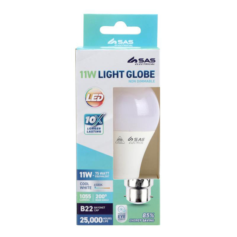 Bulb 11W LED Light - Cool White B22 (Bayonet/Pin) - $2.75 EA / CTN QTY: 12