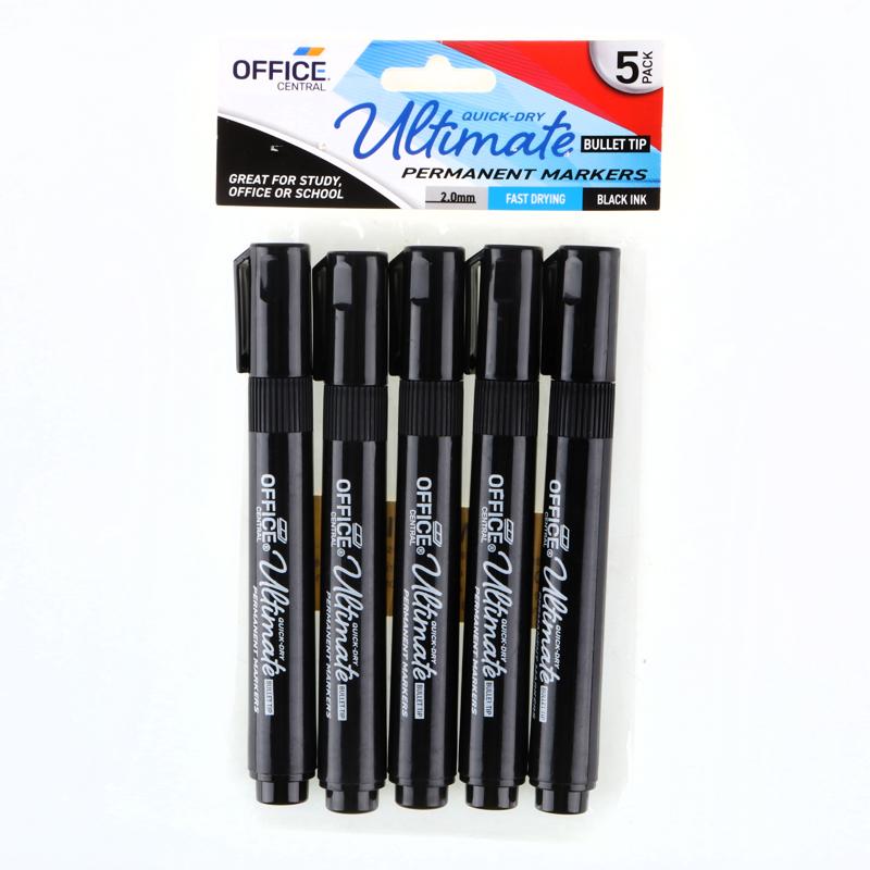 Markers Permanent Black 5PCS - $1.50 EA / CTN QTY: 12