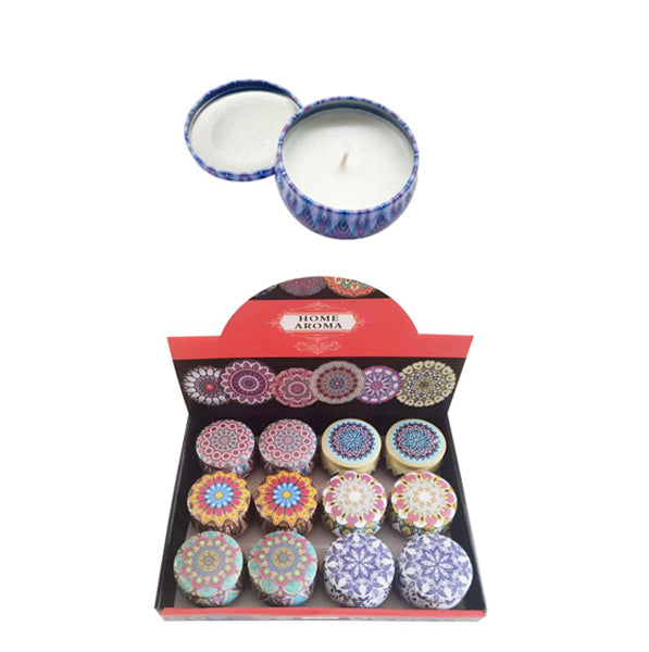 Morrocan Themed Candle In Tin - $1.99 EA / CTN QTY: 12