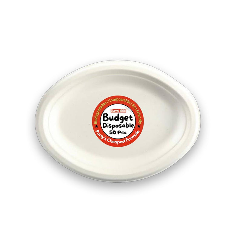 Budget Disposable Small Oval Plate (50PCS) - $3.99 EA / CTN QTY: 10