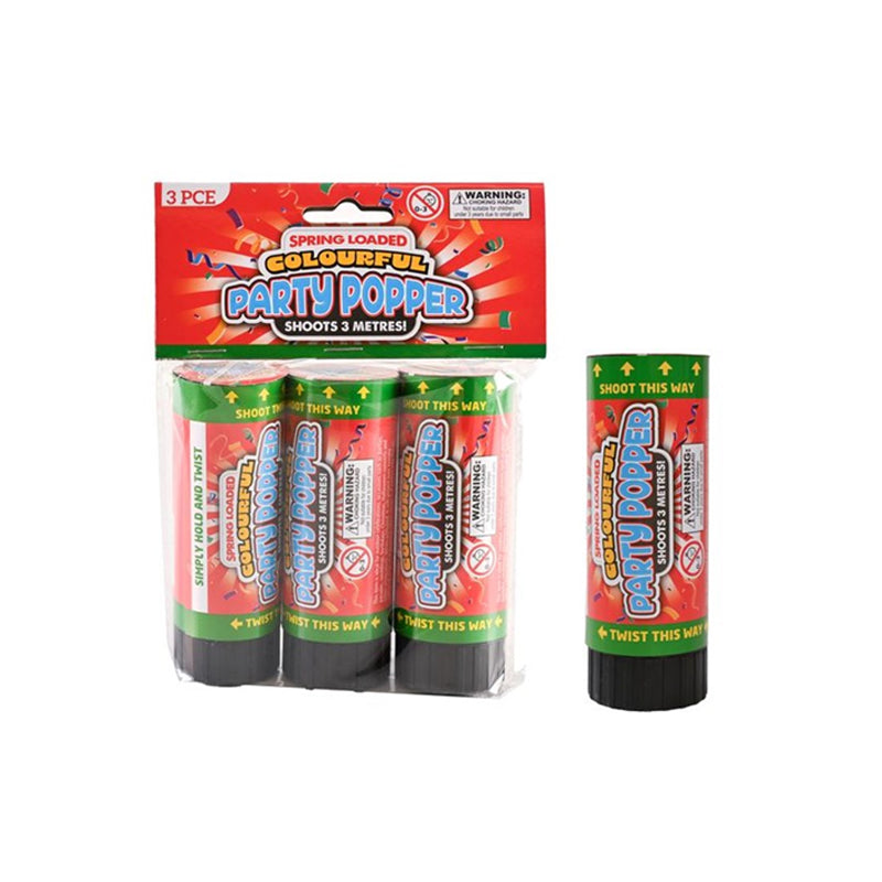 Party Poppers 3PK - $1.99 EA / CTN QTY: 12