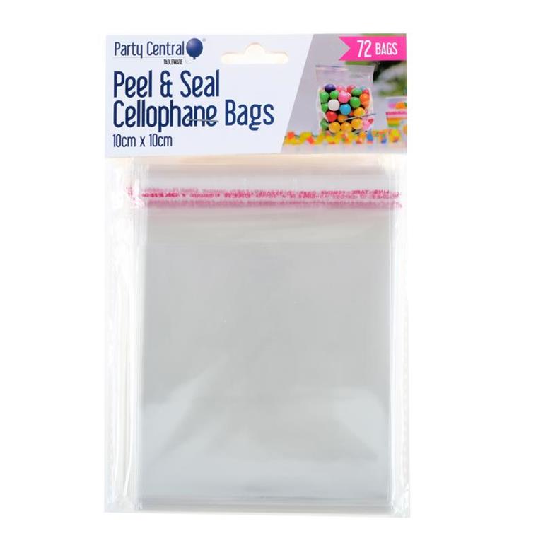 Premium Peel & Seal Cellophane Bags 10cm X 10cm - $1.20 EA / CTN QTY: 12