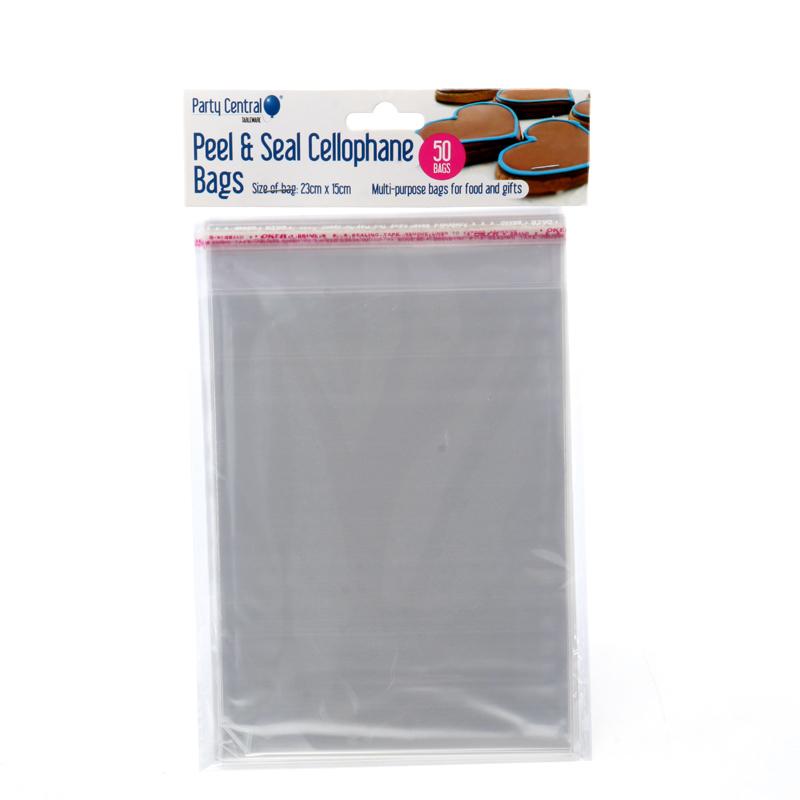 Premium Peel & Seal Cellophane Bags - 15cm x 23cm 50pk - $1.35 EA / CTN QTY: 12