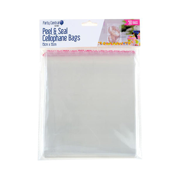 Premium Peel & Seal Cellophane Bags 15 x 15cm - $1.20 EA / CTN QTY: 12