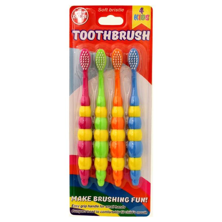 Toothbrush Children's Soft Bristle 4PK - $1.25 EA / CTN QTY: 12