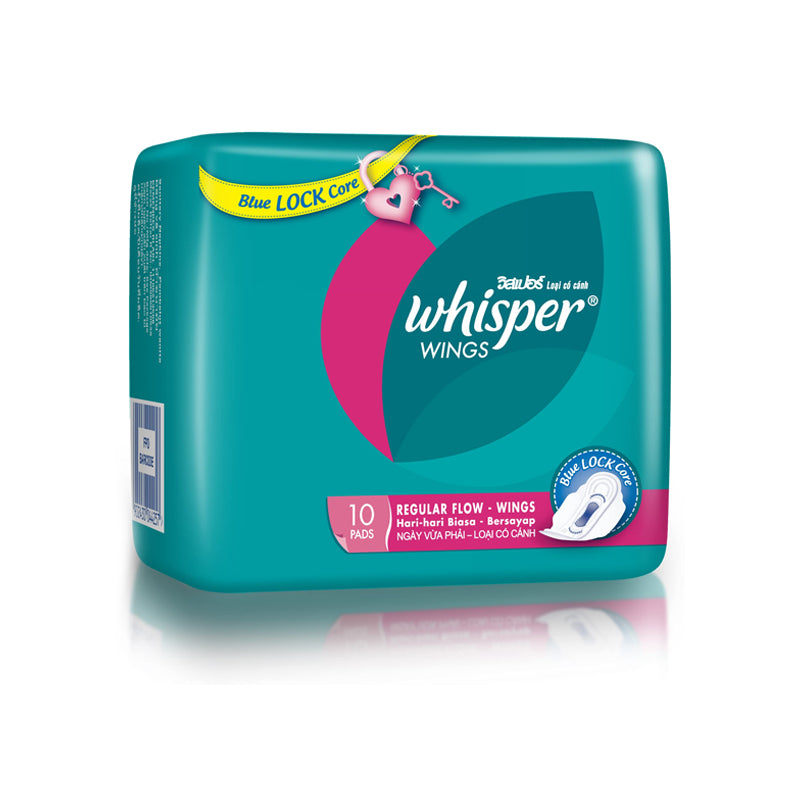 Whisper Regular Wings Pads 10PK - $2.99 EA / CTN QTY: 24