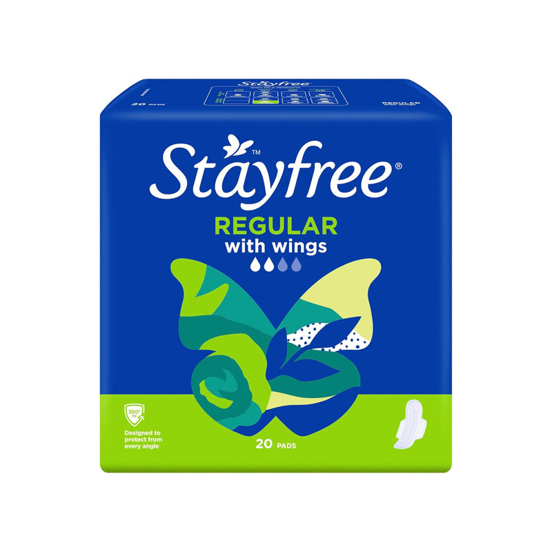 Stayfree pads Regular with Wings 20PK - $3.25 EA / CTN QTY: 24 - Best seller
