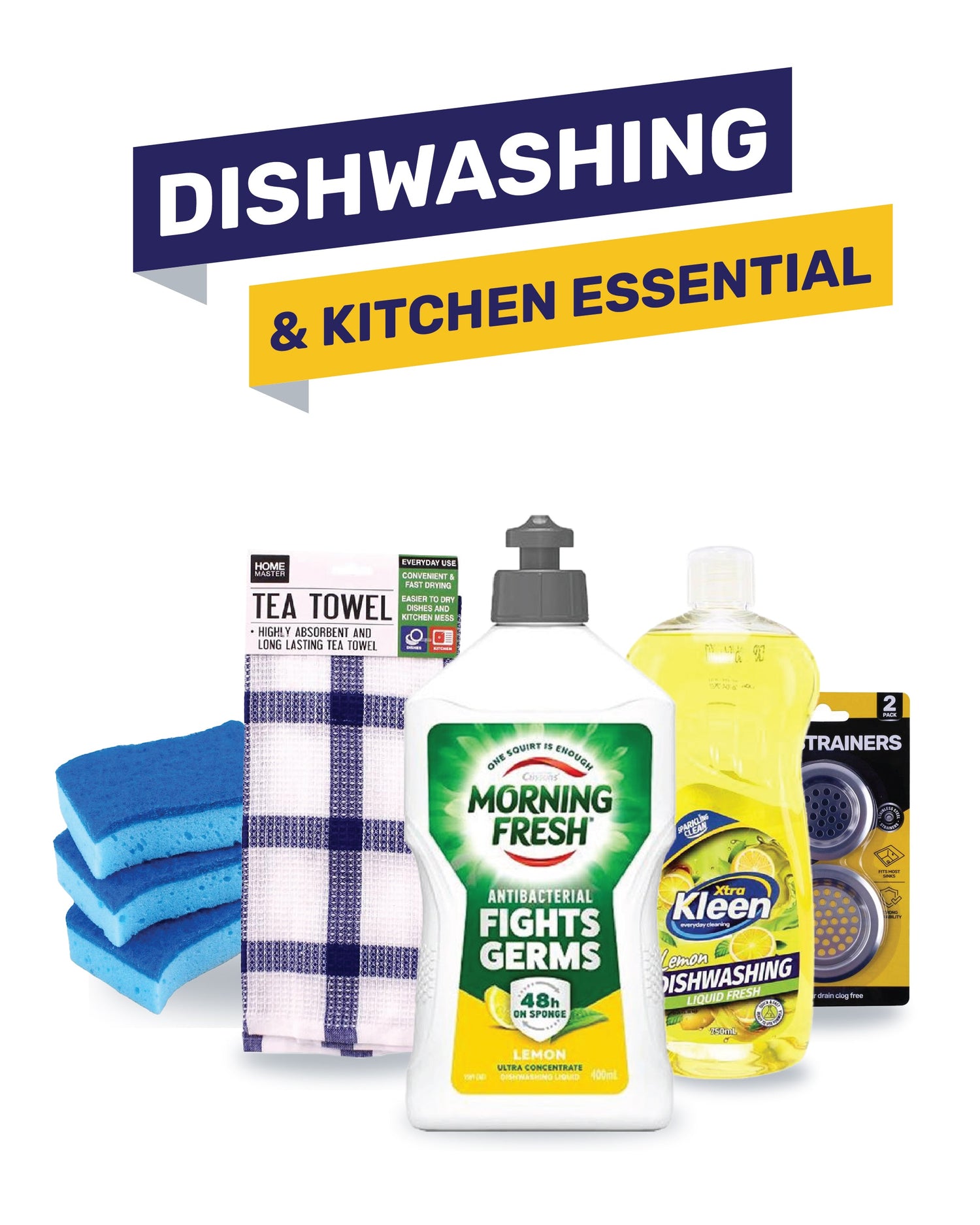 DISHWASHING SECTION & KITCHEN ESSENTIALS