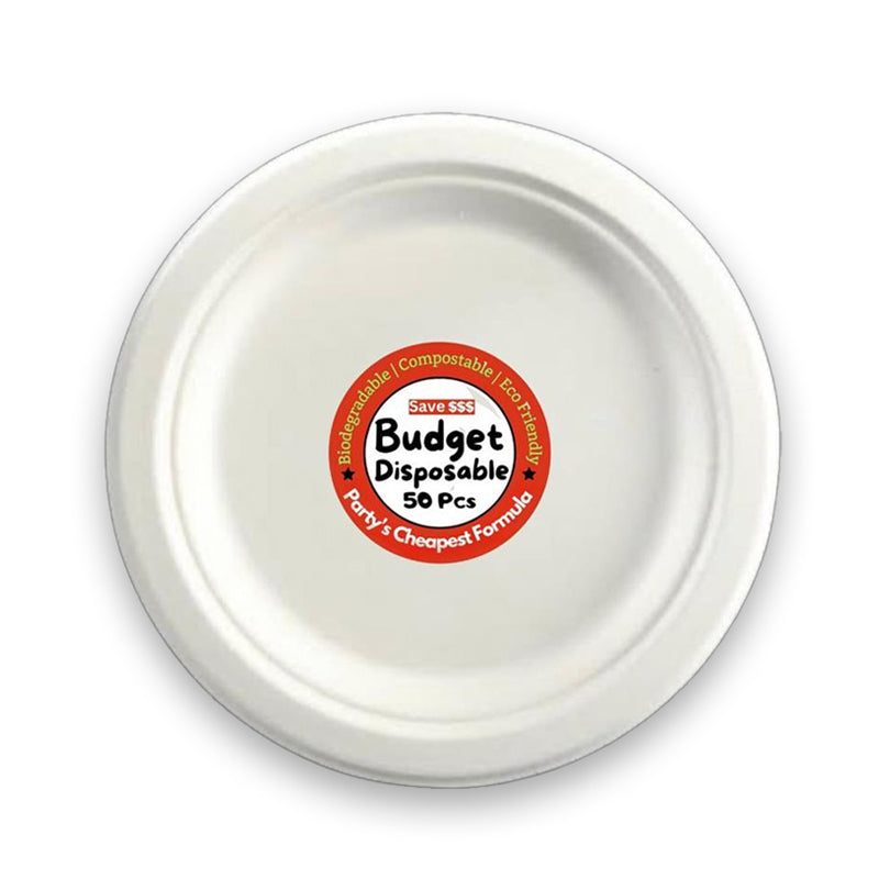 BUDGET DISPOSABLE 10" PLATE (50PCS) - $5.99 CTN 10