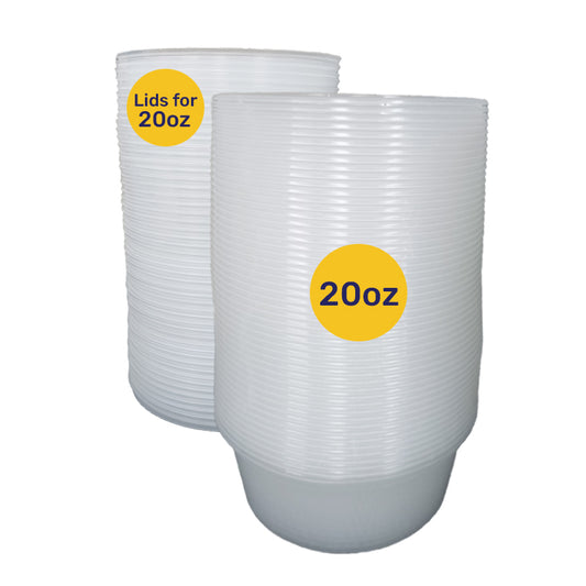 Round Container 20oz 50PCS + 50PCS Lids (Separated) - $5.50 EA / CTN QTY: 10