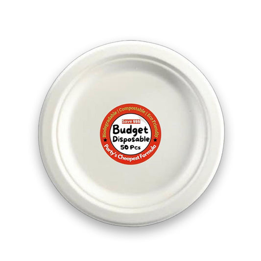 BUDGET DISPOSABLE 9" PLATE (50PCS) - $3.99 CTN 10