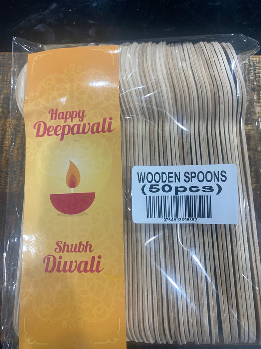Happy Diwali Wooden Spoon (50 PCS) - $0.99 EA / CTN QTY: 40