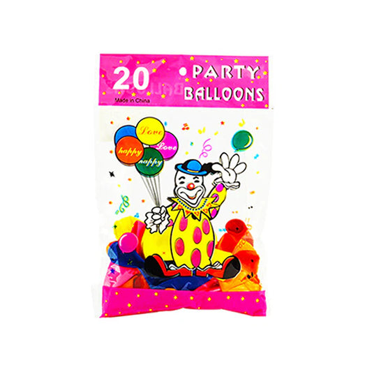 Coloured Party Balloons 20pk - $1.50 EA / CTN QTY: 12