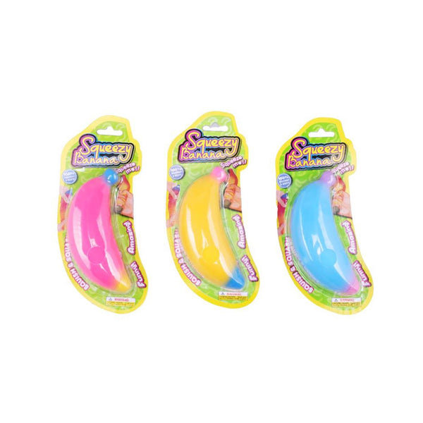 Squeezy Squishy Banana 13cm x 4.5cm - $1.99 EA / CTN QTY: 12