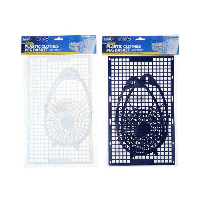 Peg Basket 20.5cm X 14.5cm X 24cm -White & Blue ASSTD - $1.40 EA / CTN QTY: 6