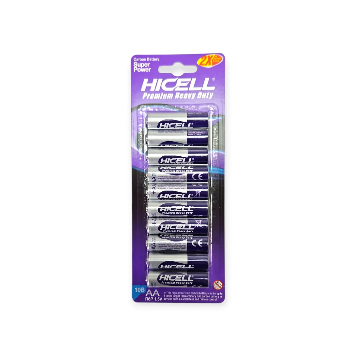 AA Hicell Batteries 10PK - $1.99 EA / CTN QTY: 12