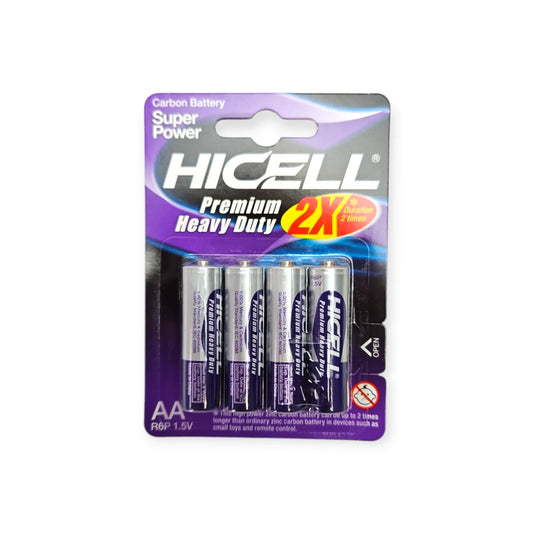 AA Hicell Batteries 4PK - $0.99 EA / CTN QTY: 12