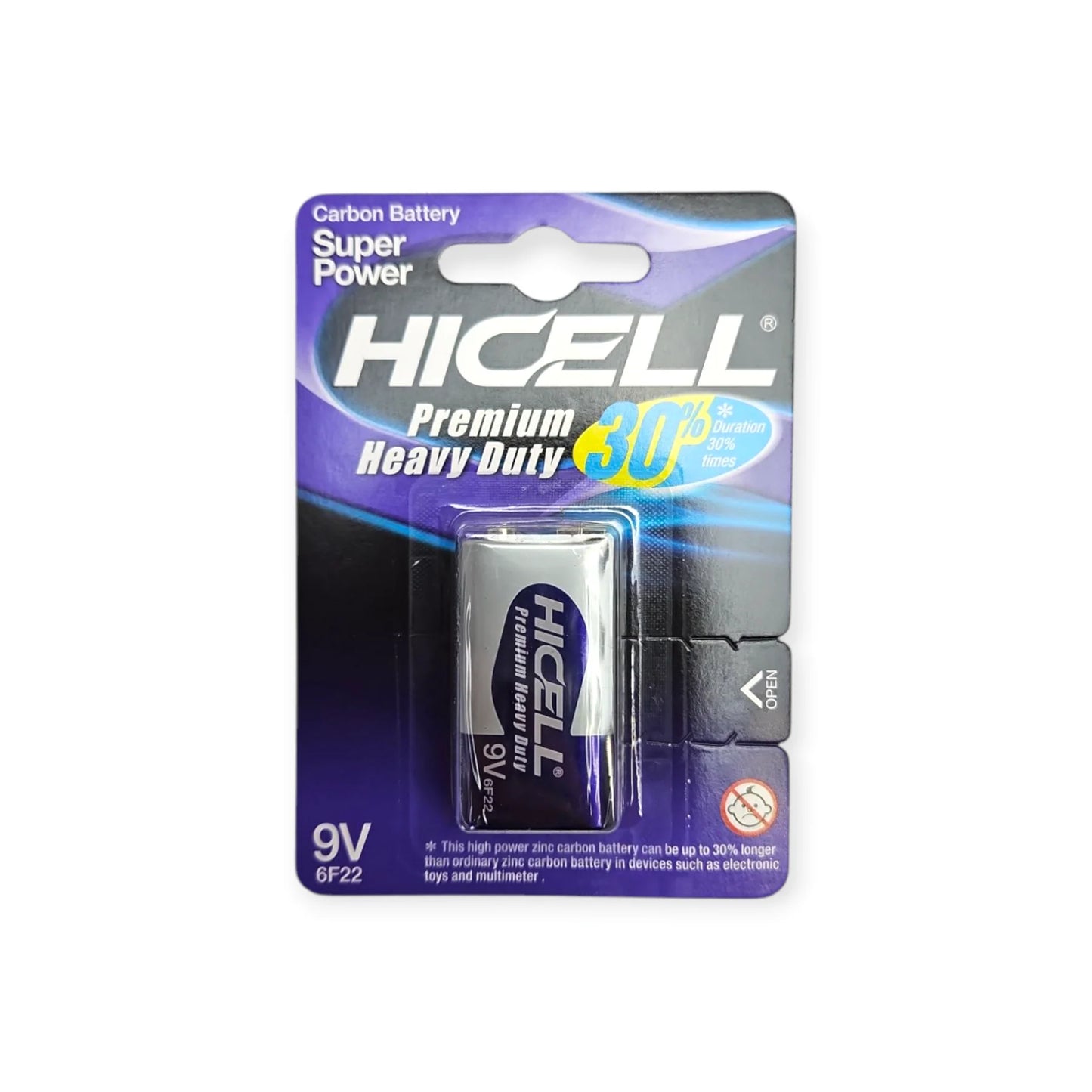 9V Hicell Battery - $0.99 EA / CTN QTY: 12
