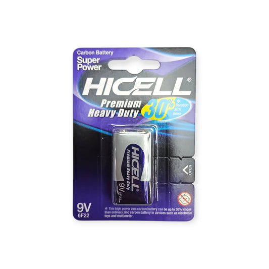 9V Hicell Battery - $0.99 EA / CTN QTY: 12