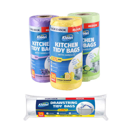 Bin Liner Kitchen Garbage Bag w/ Handle 27L - $1.85 EA / CTN QTY: 24