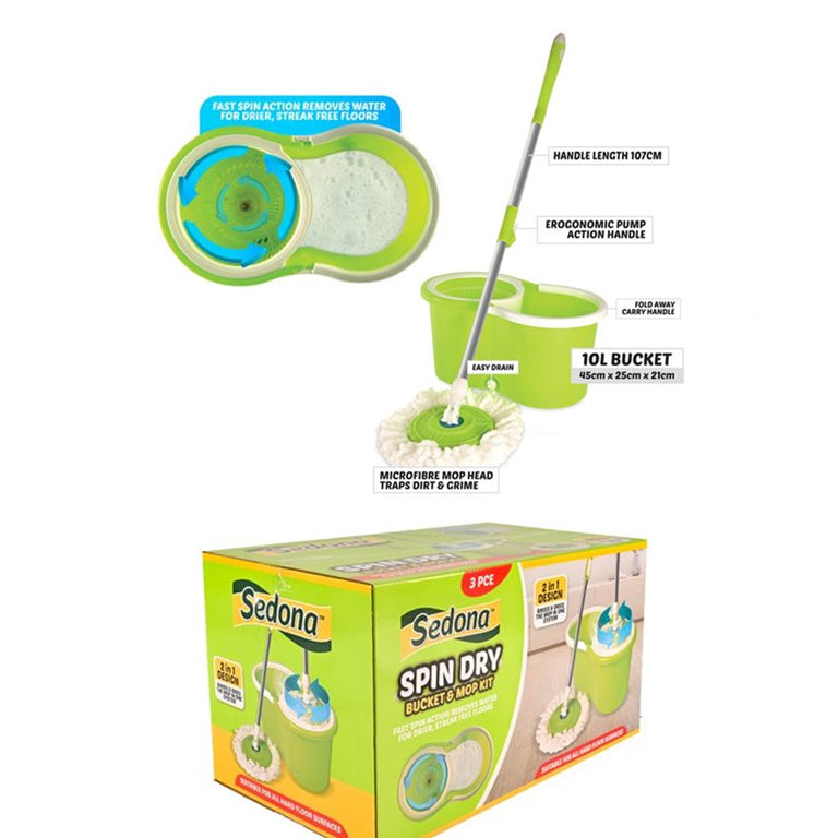 Spin Mop Bucket and Mop Kit - $18.50 EA / CTN QTY: 2