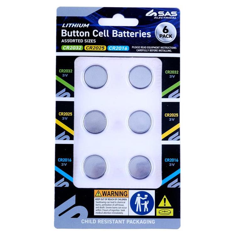 Button Cell Battery Lithium CR2032, CR2025 & CR2016 - $1.50 EA / CTN QTY: 12