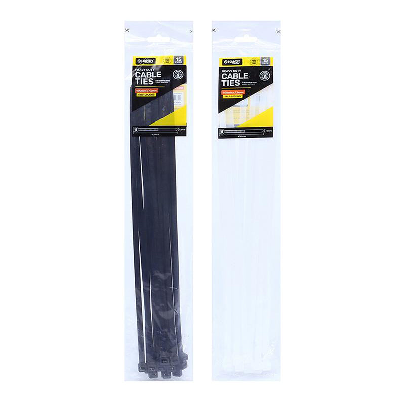 Cable Ties Black & Clear 400 x 7.6mm 15pc - $1.50 EA / CTN QTY: 12