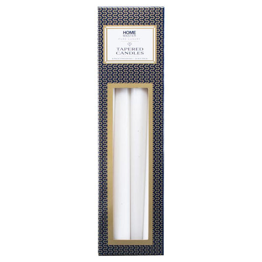 Candle Unscented Taper 25cm 4pk  - $1.75 EA / CTN QTY:24